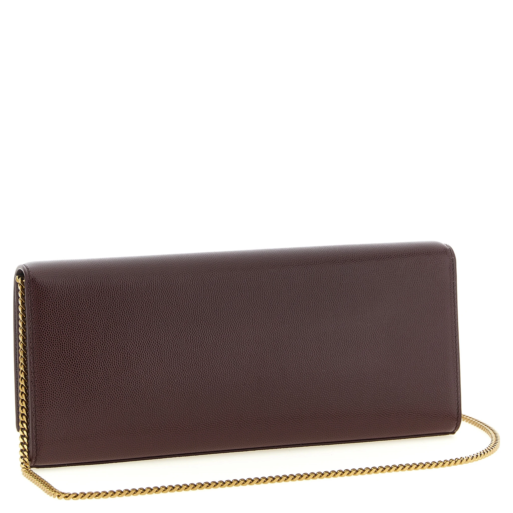 Bordeaux Calfskin Clutch Bag