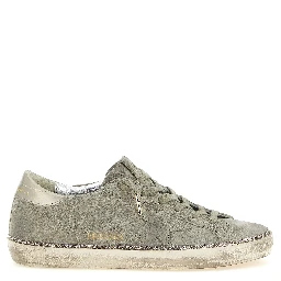 Gray Cowhide Low Top Sneakers