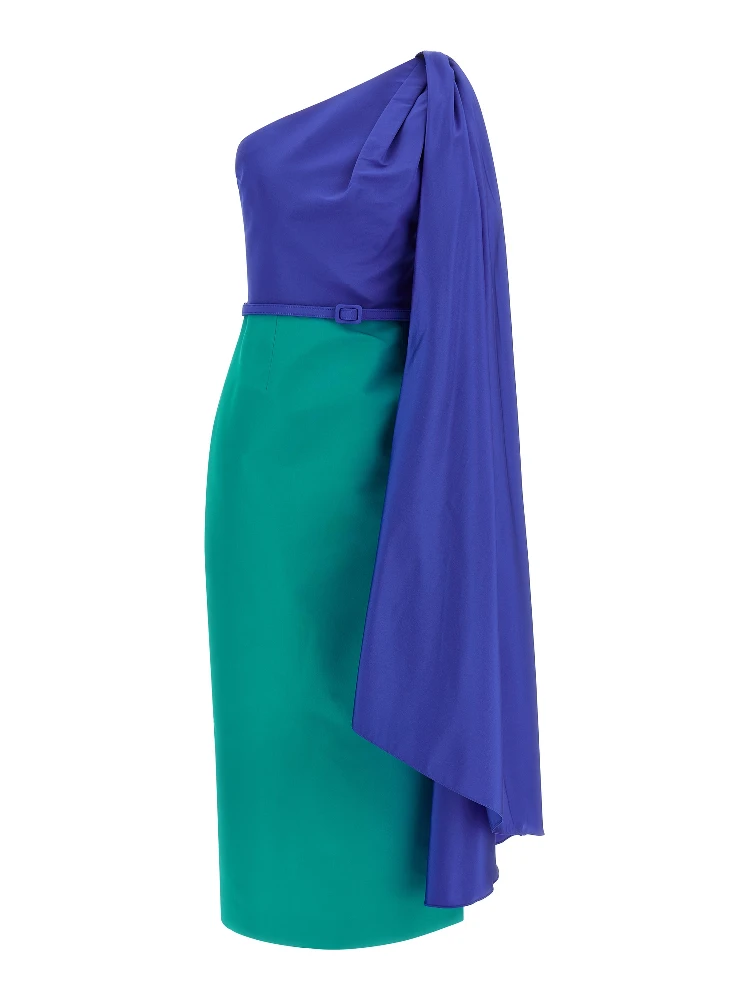 Multicolor Silk Midi Dress