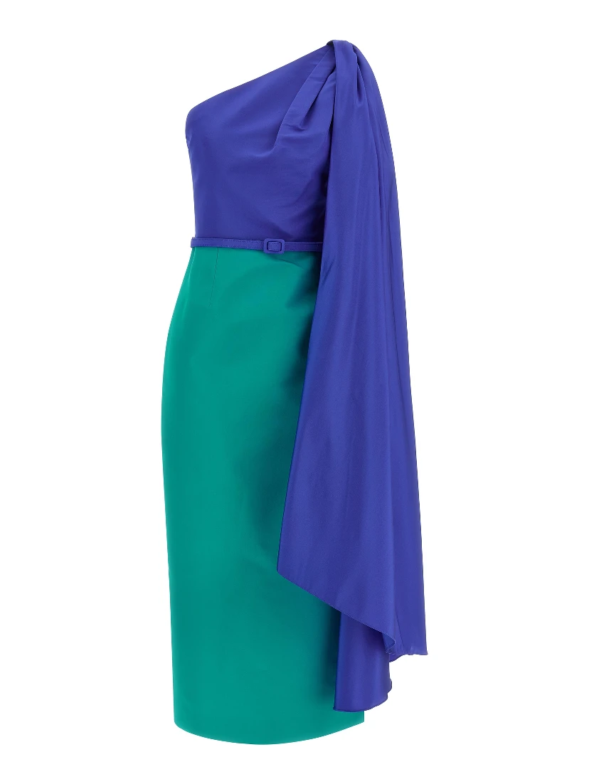 Multicolor Silk Midi Dress