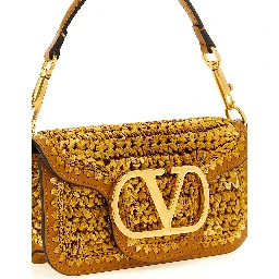 Gold Viscose Shoulder Bag