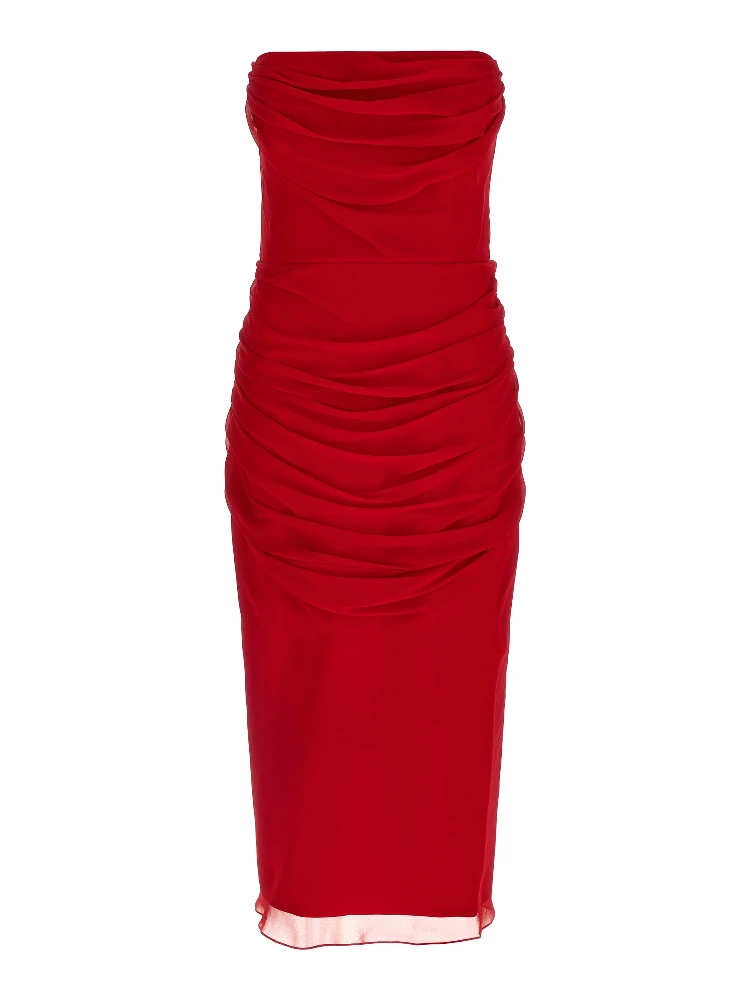 Multicolor Silk Midi Dress
