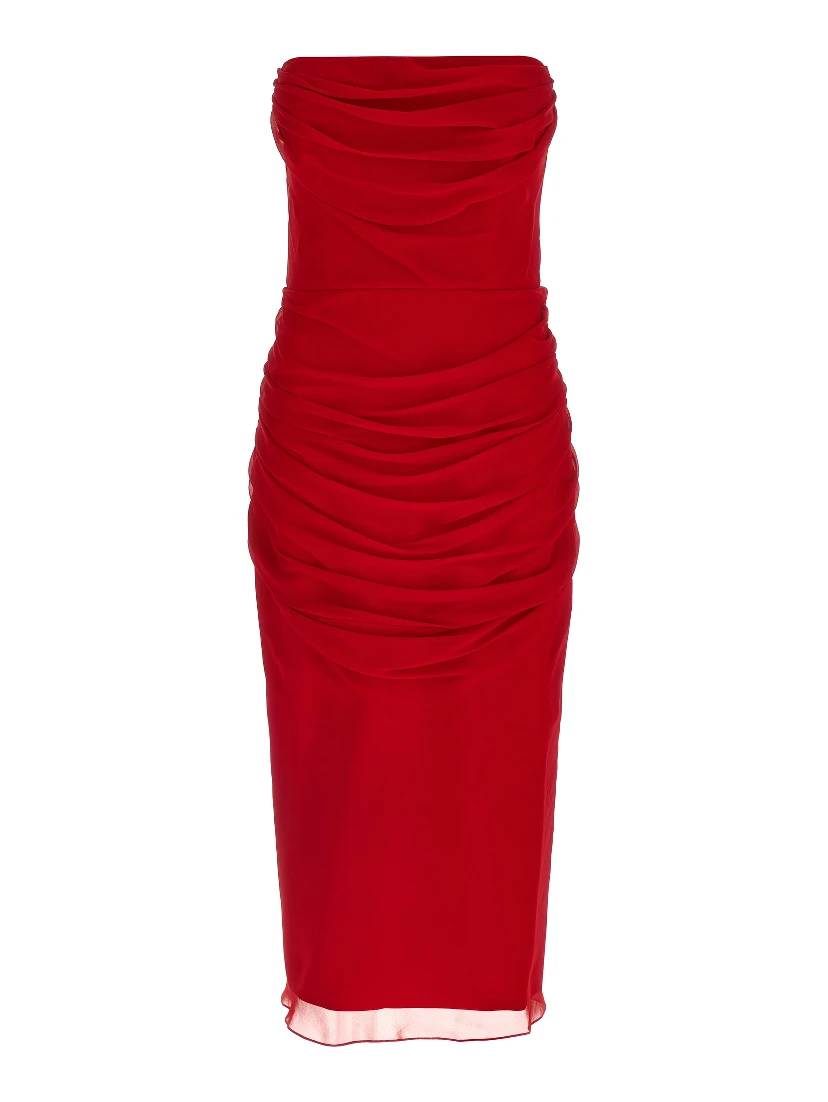 Multicolor Silk Midi Dress