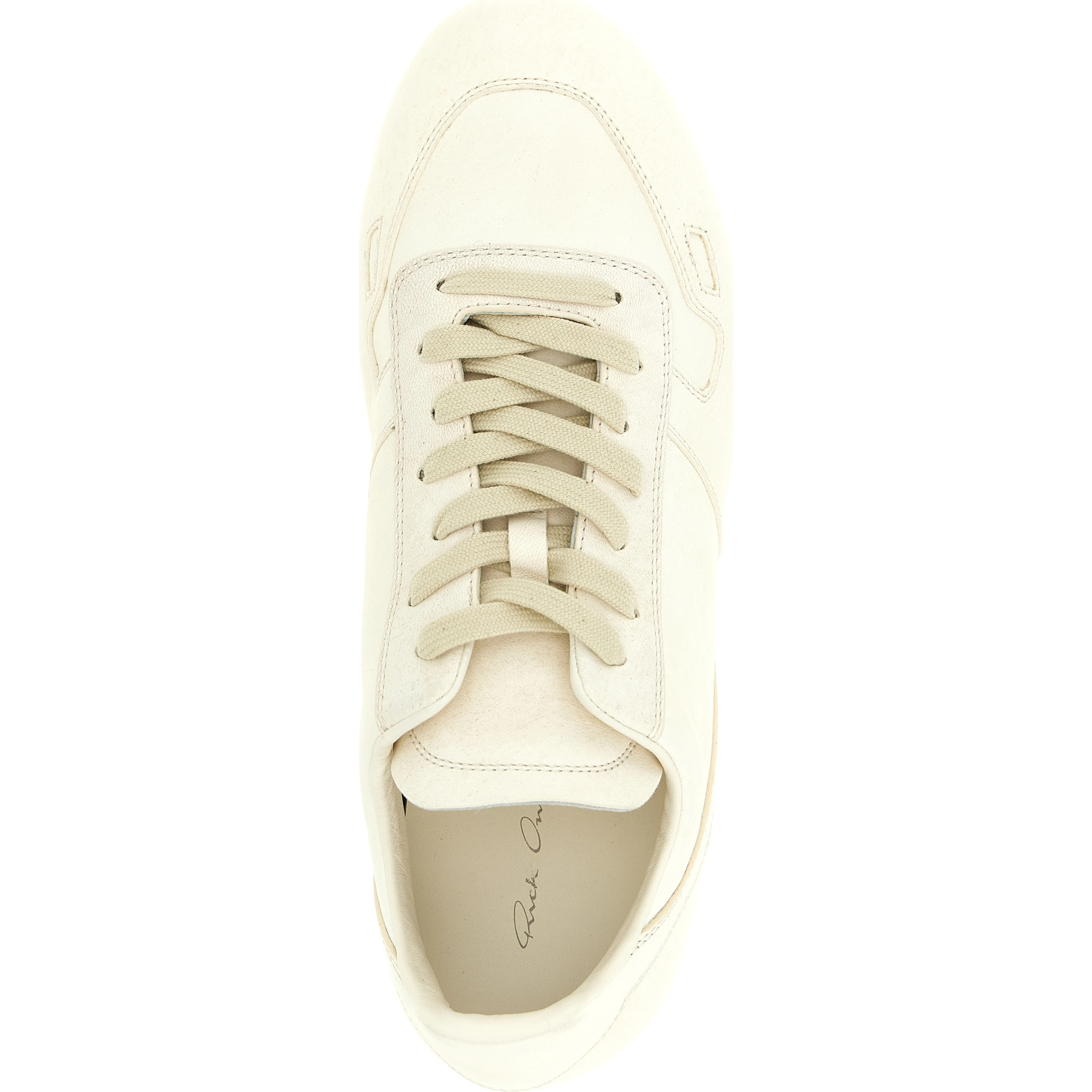 White Lamb Leather Low Top Sneakers