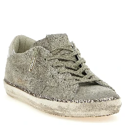 Gray Cowhide Low Top Sneakers