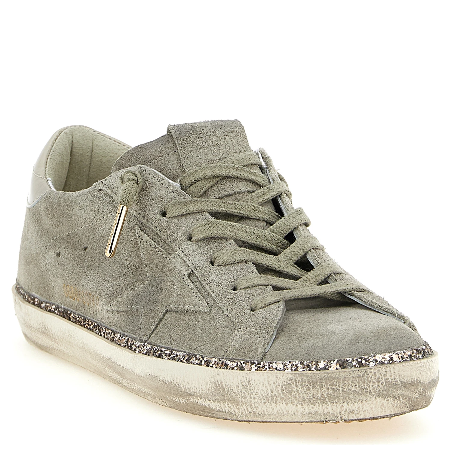 Gray Cowhide Low Top Sneakers