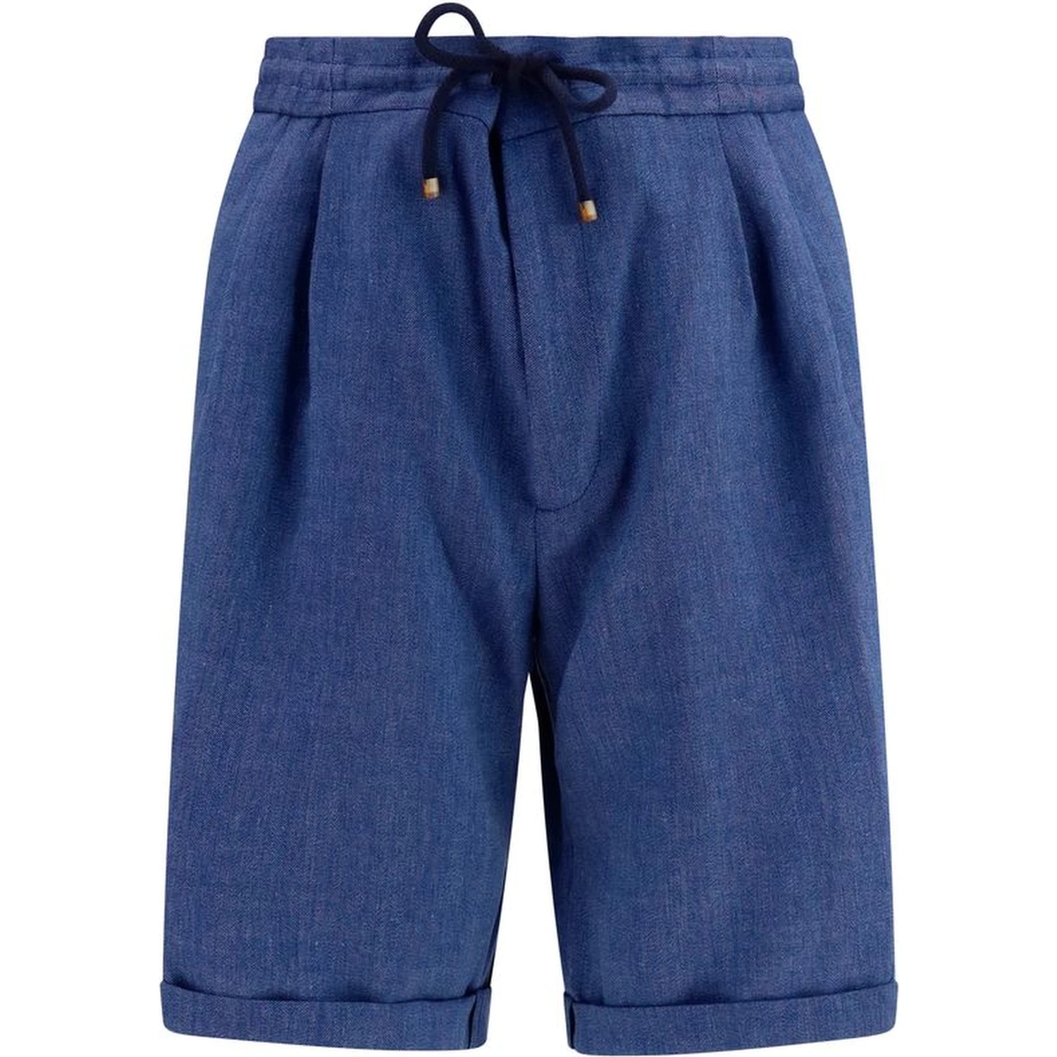 Blue Linen Bermuda Shorts