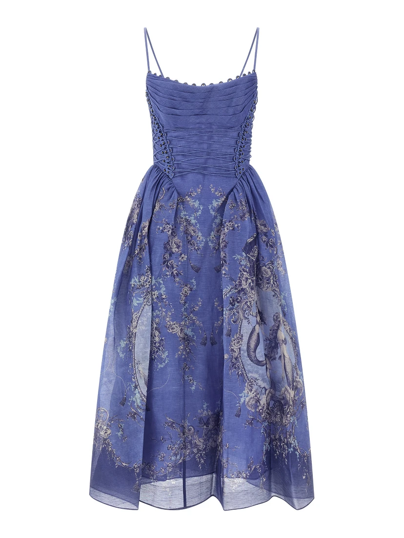 Blue Linen Long Dress
