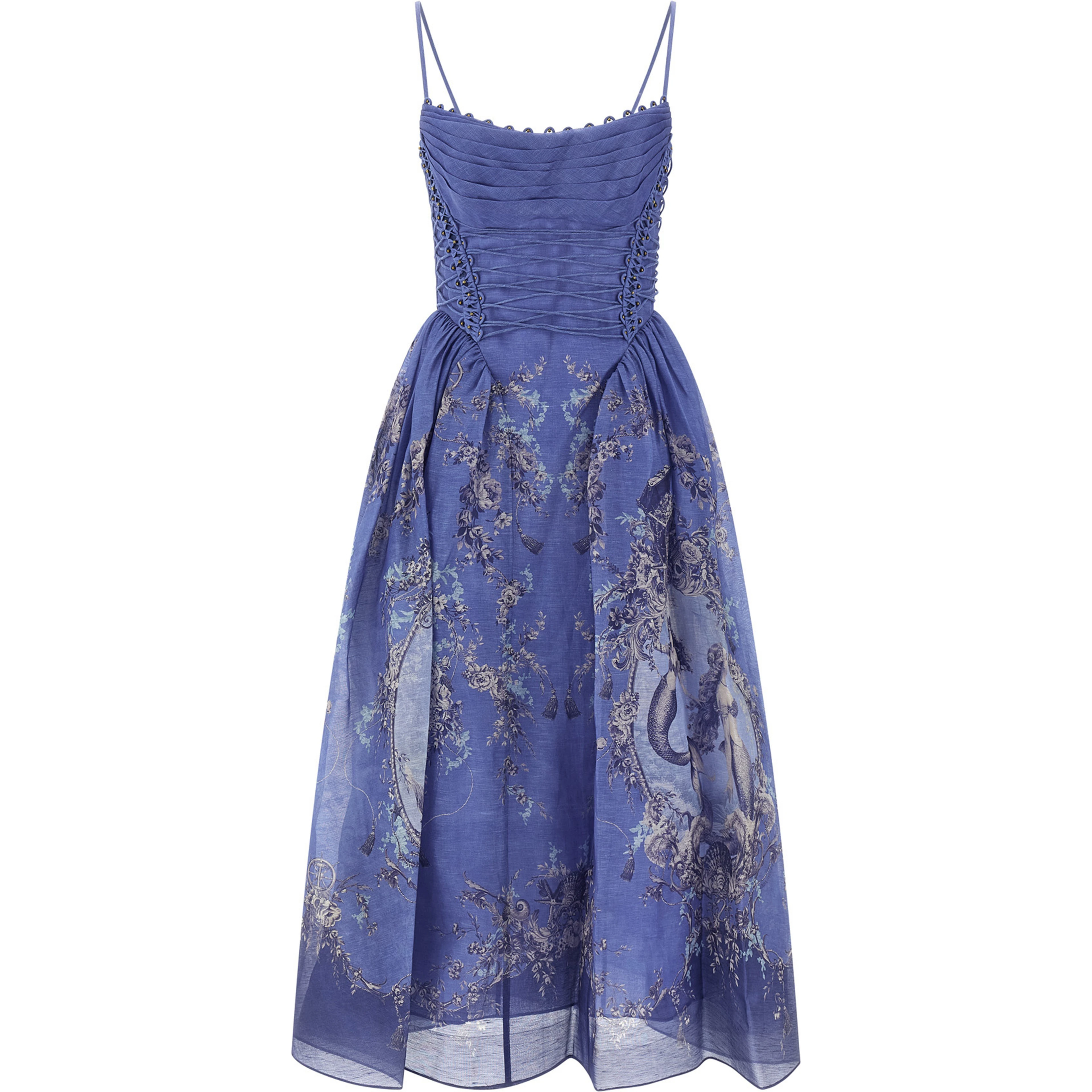 Blue Linen Long Dress