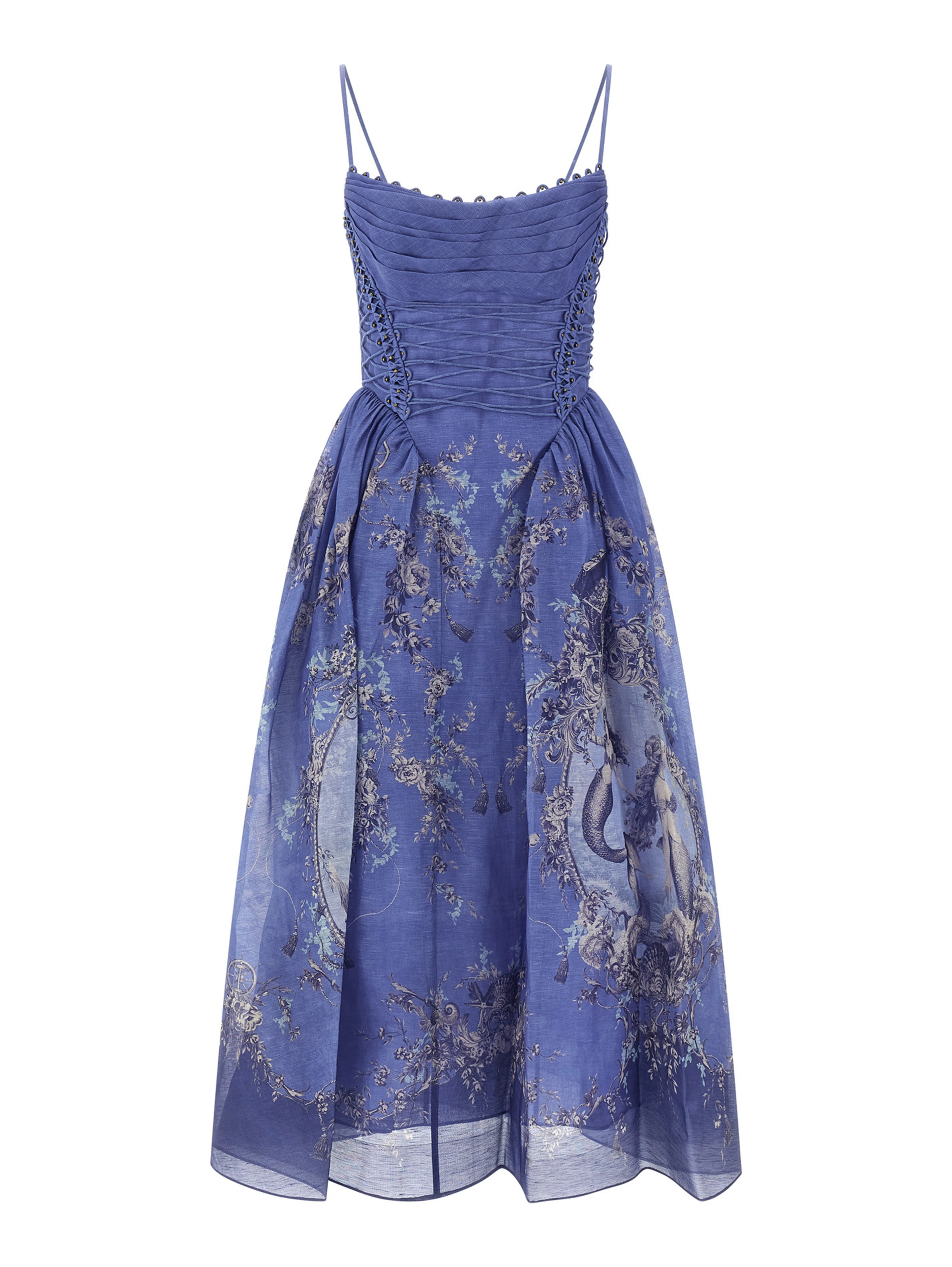 Blue Linen Long Dress