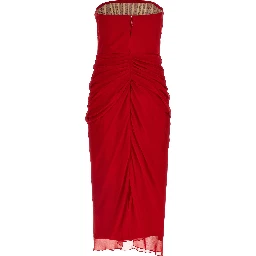 Multicolor Silk Midi Dress