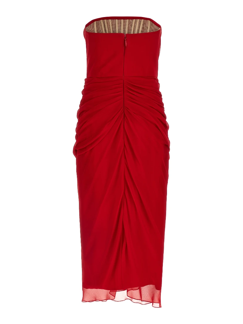Multicolor Silk Midi Dress