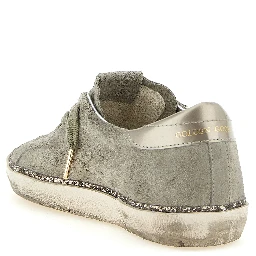Gray Cowhide Low Top Sneakers
