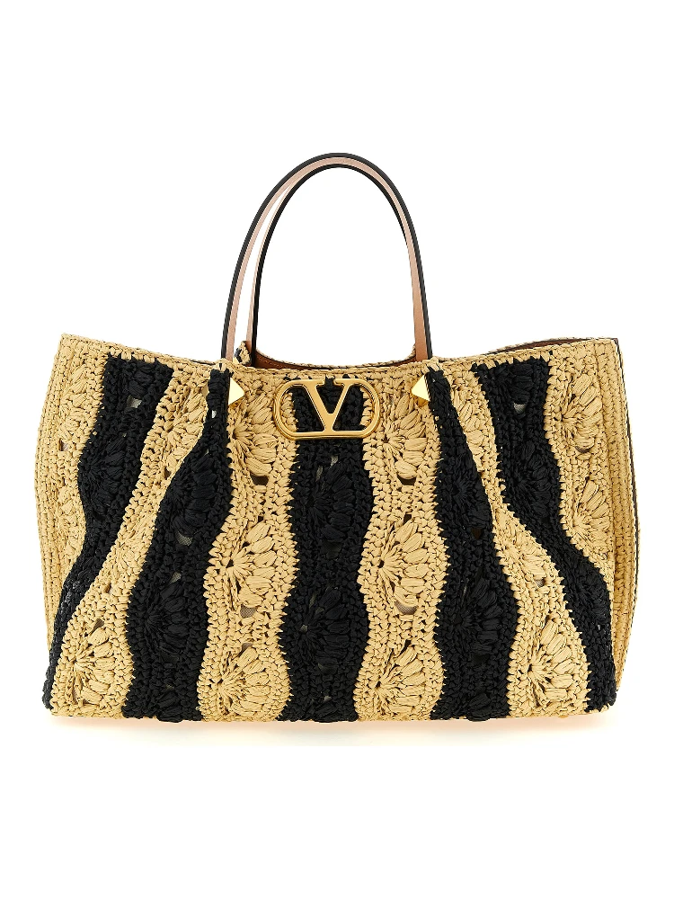Beige Viscose Handbag
