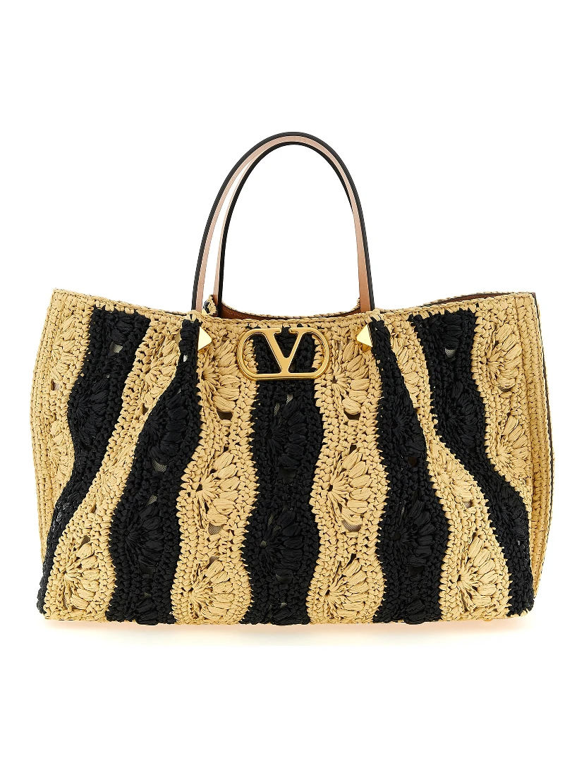 Beige Viscose Handbag