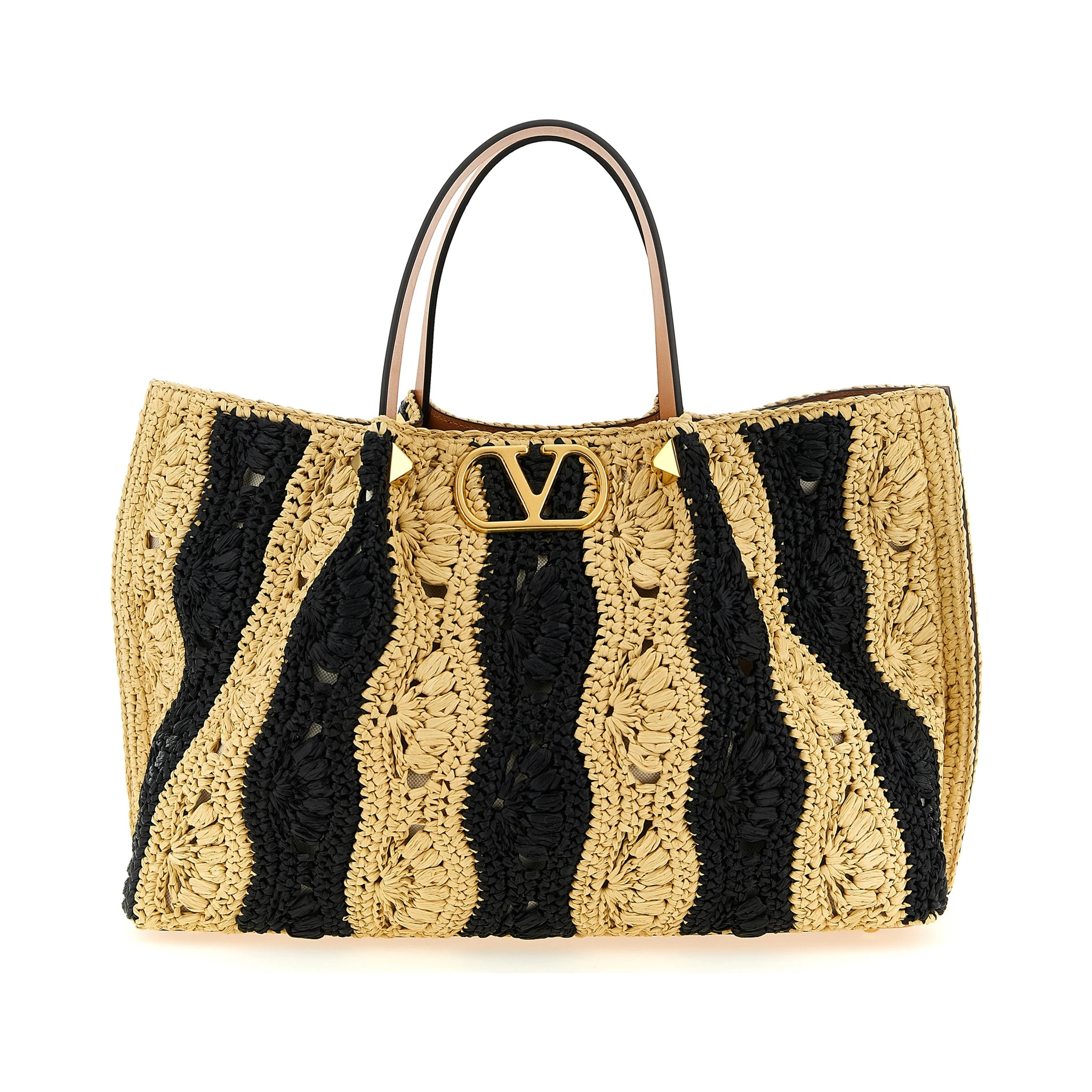 Beige Viscose Handbag