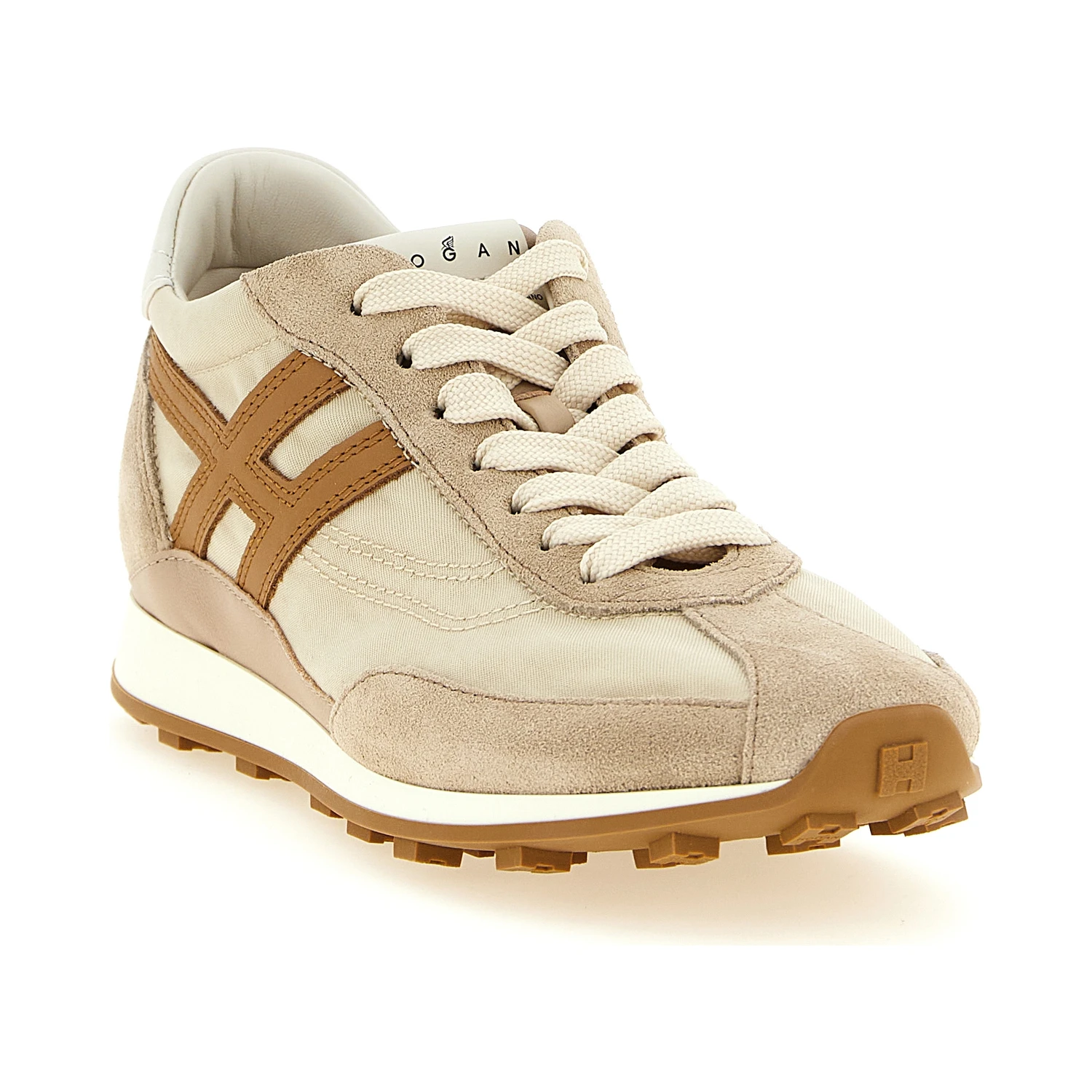 Beige Polyamide Athletic Sneakers
