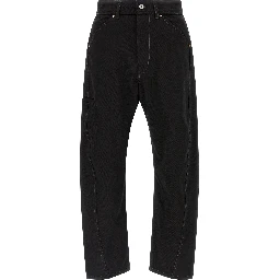 Black Cotton Relaxed Fit Jeans