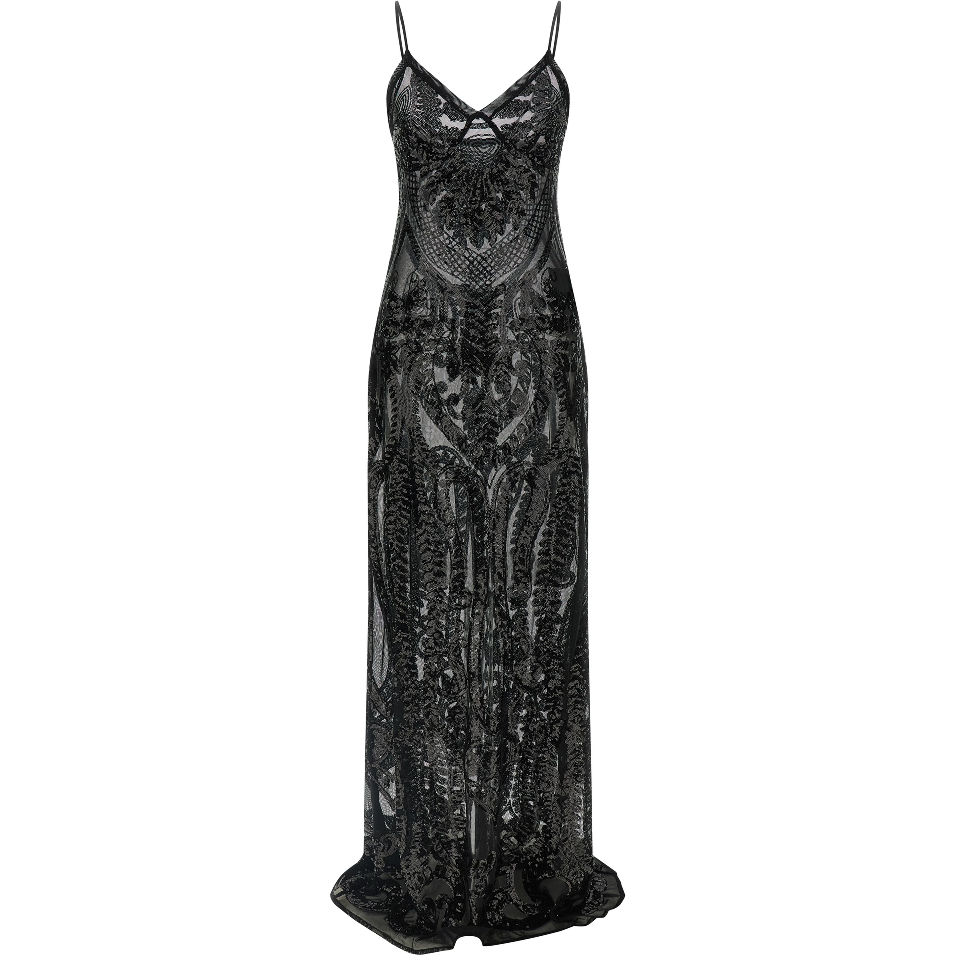 Black Polyester Long Dress