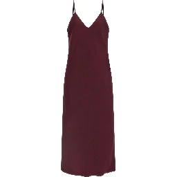 Bordeaux Polyester Midi Dress