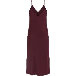Bordeaux Polyester Midi Dress