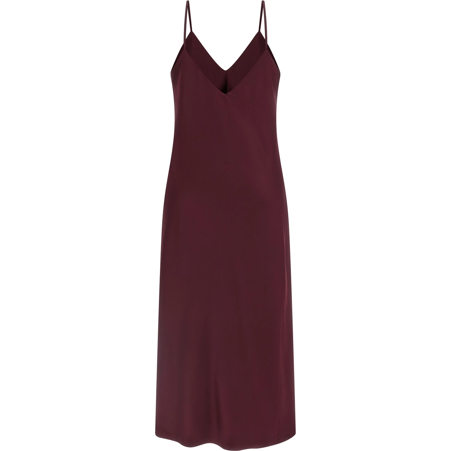 Bordeaux Polyester Midi Dress