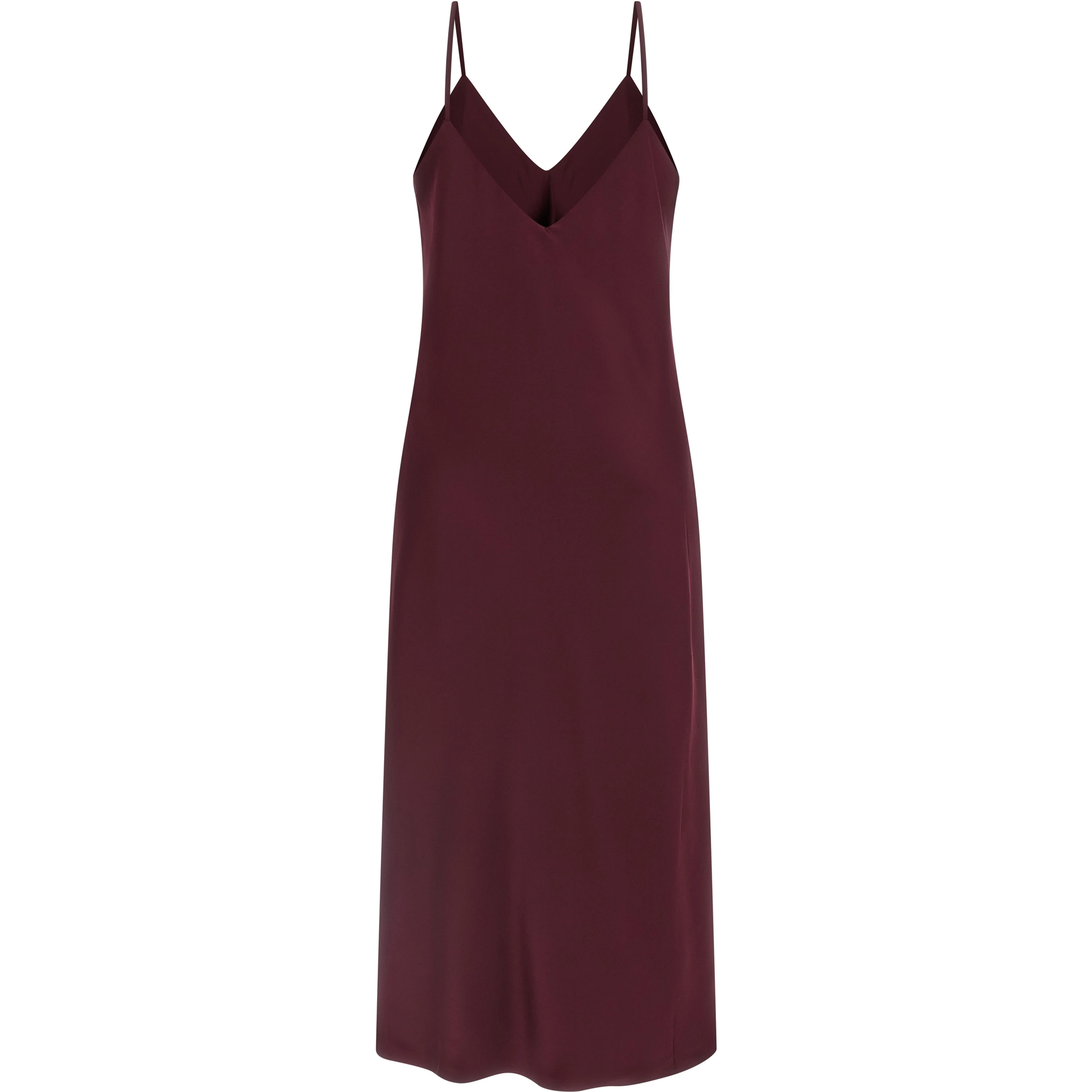 Bordeaux Polyester Midi Dress