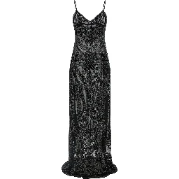Black Polyester Long Dress