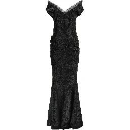 Black Polyester Long Dress