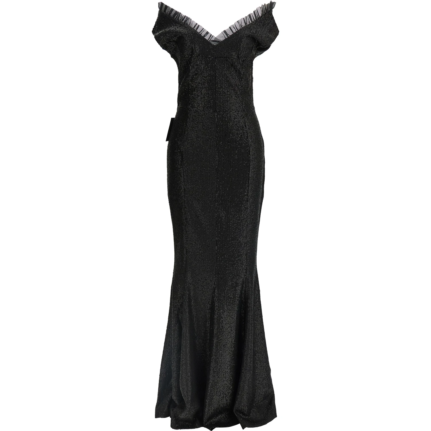 Black Polyester Long Dress