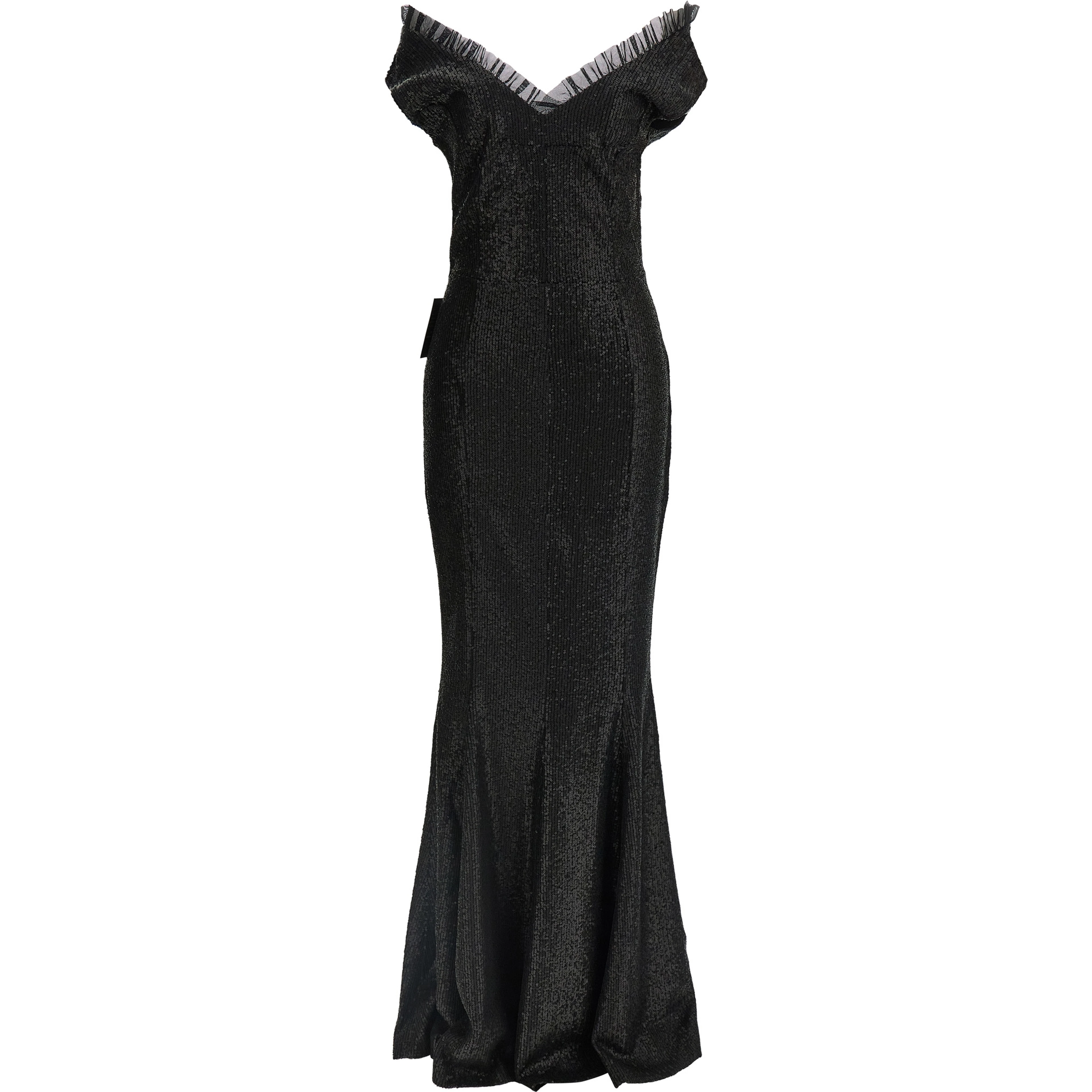 Black Polyester Long Dress