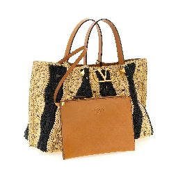 Beige Viscose Handbag