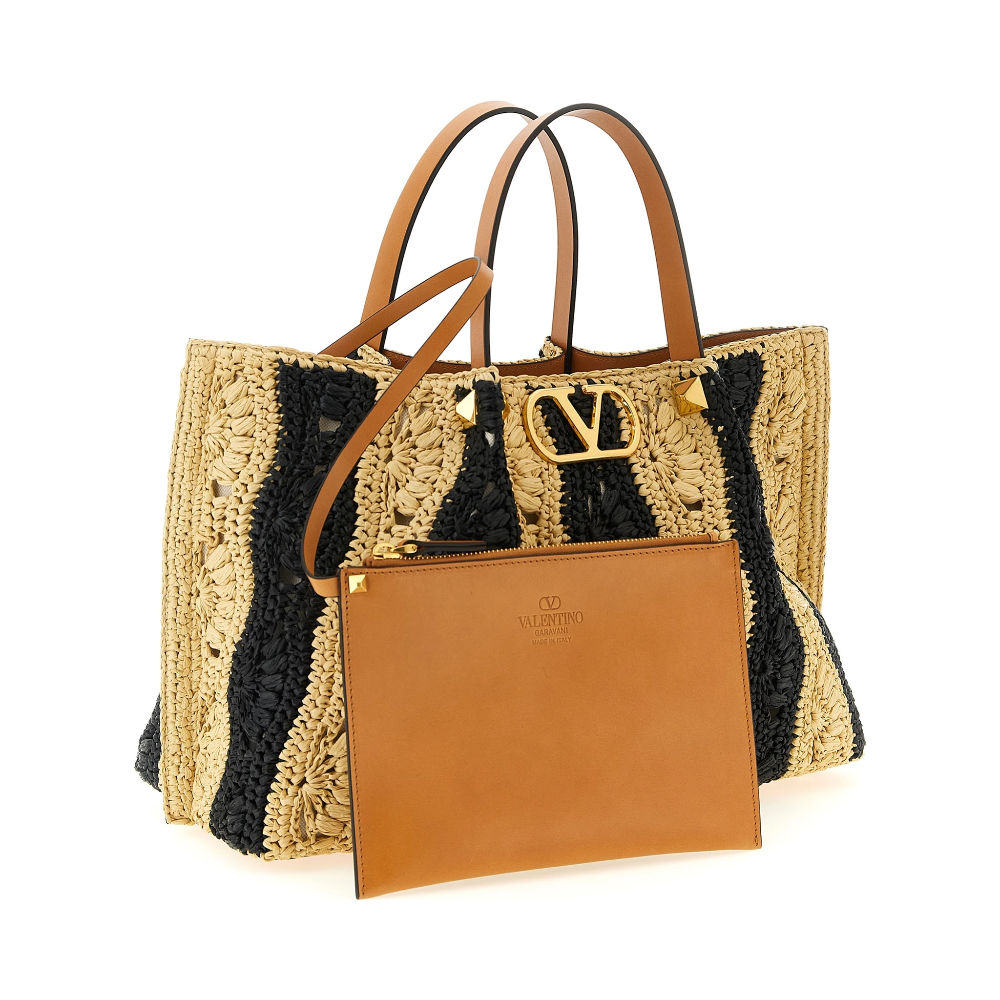 Beige Viscose Handbag