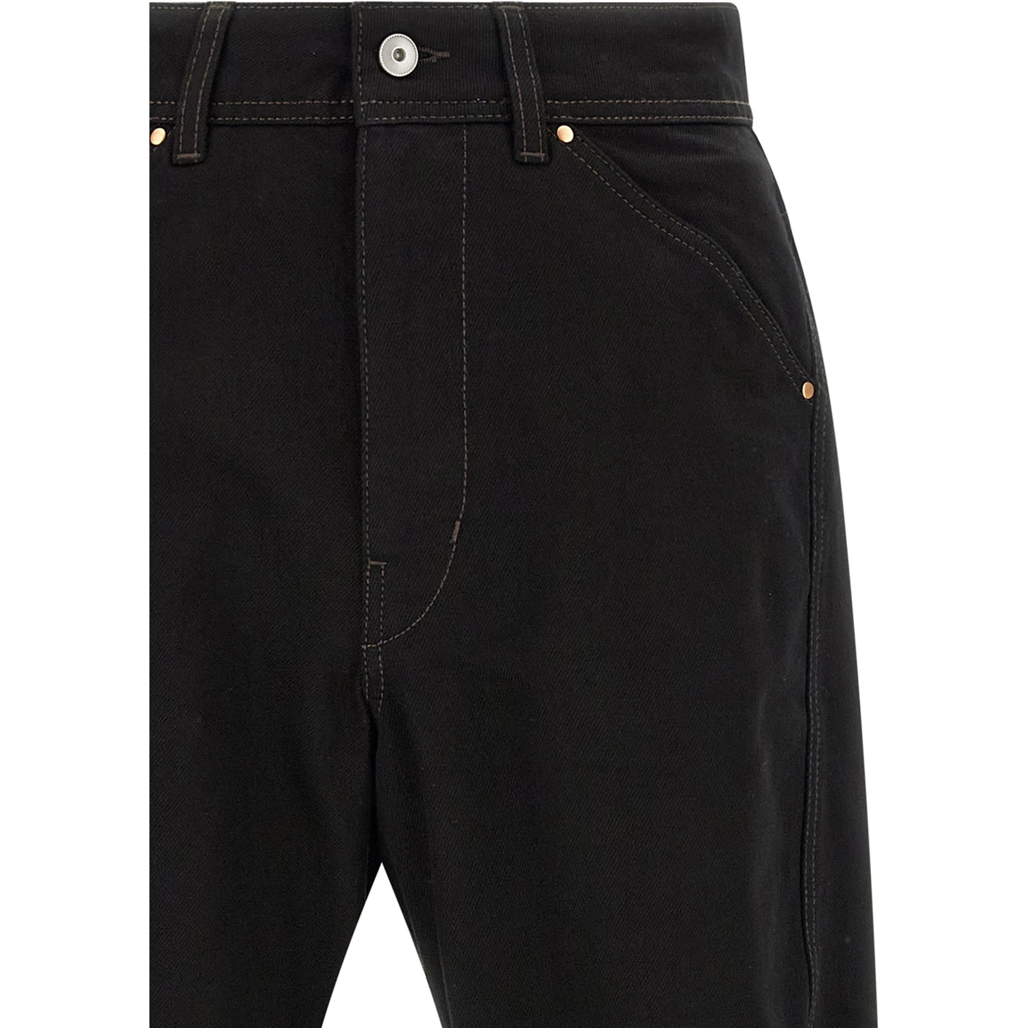 Black Cotton Relaxed Fit Jeans