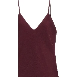 Bordeaux Polyester Midi Dress