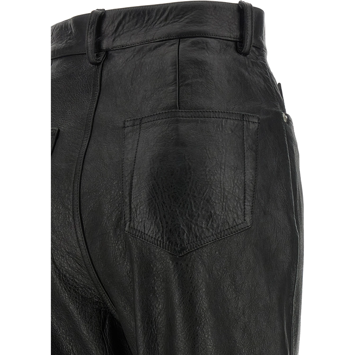 Black Lamb Leather Pants