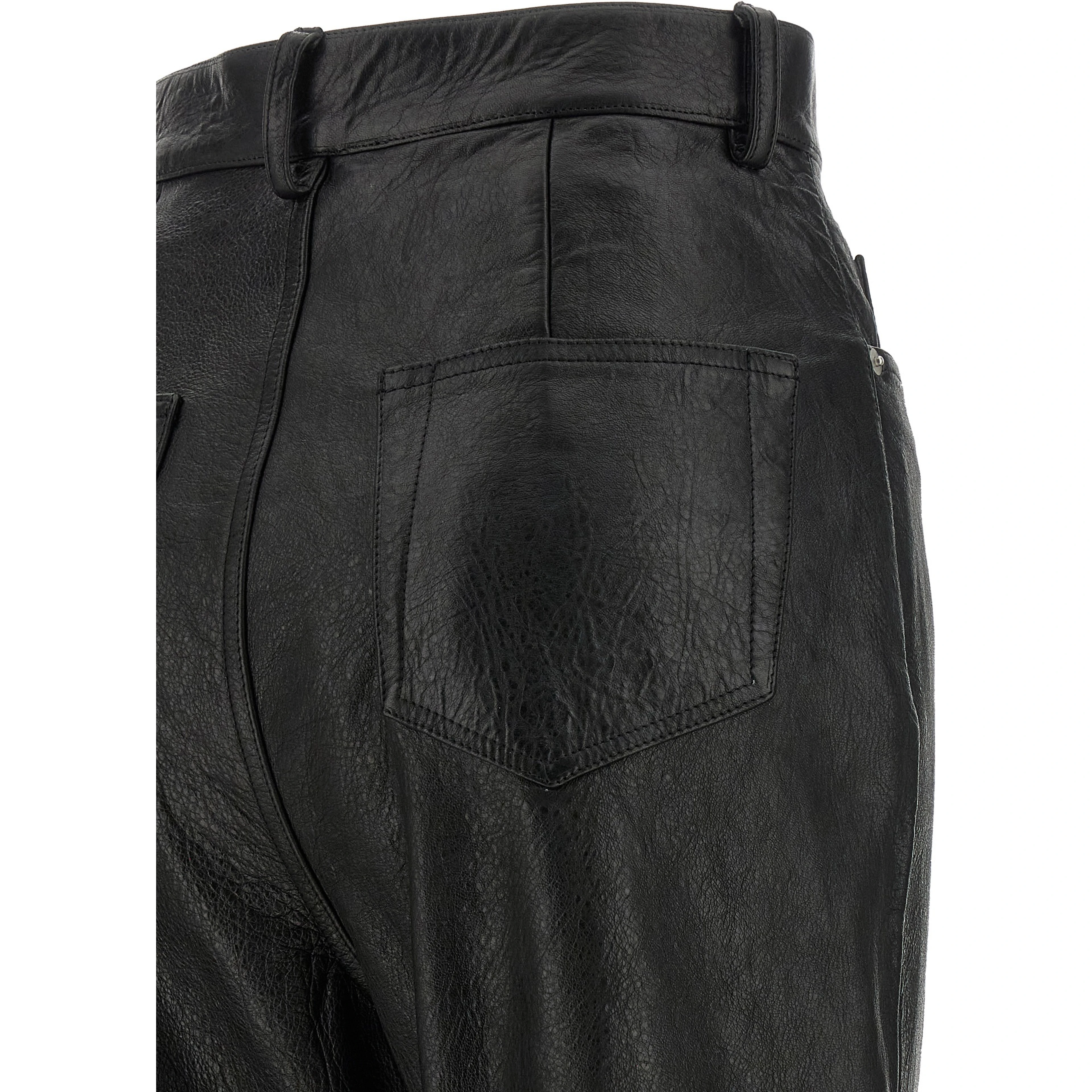 Black Lamb Leather Pants