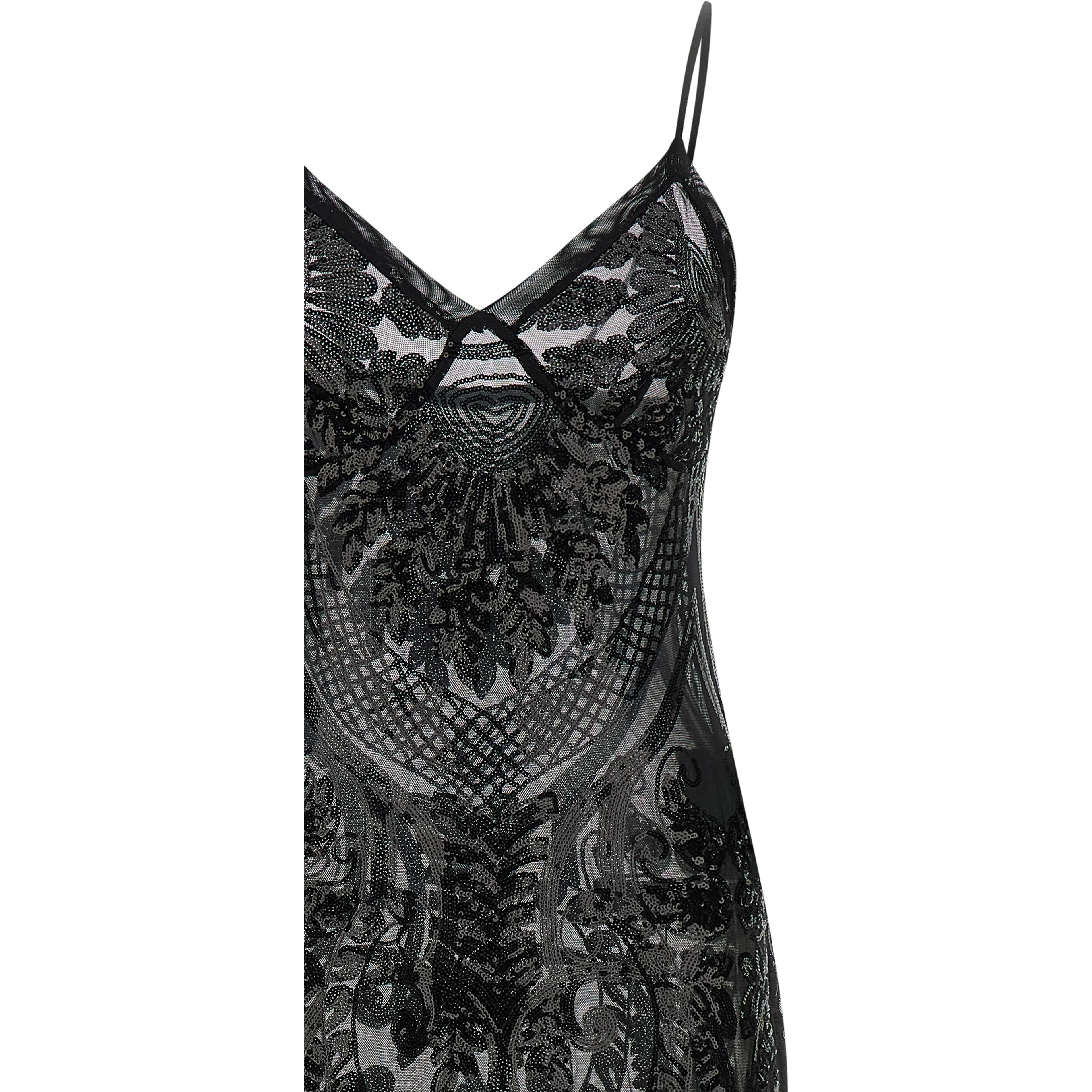 Black Polyester Long Dress