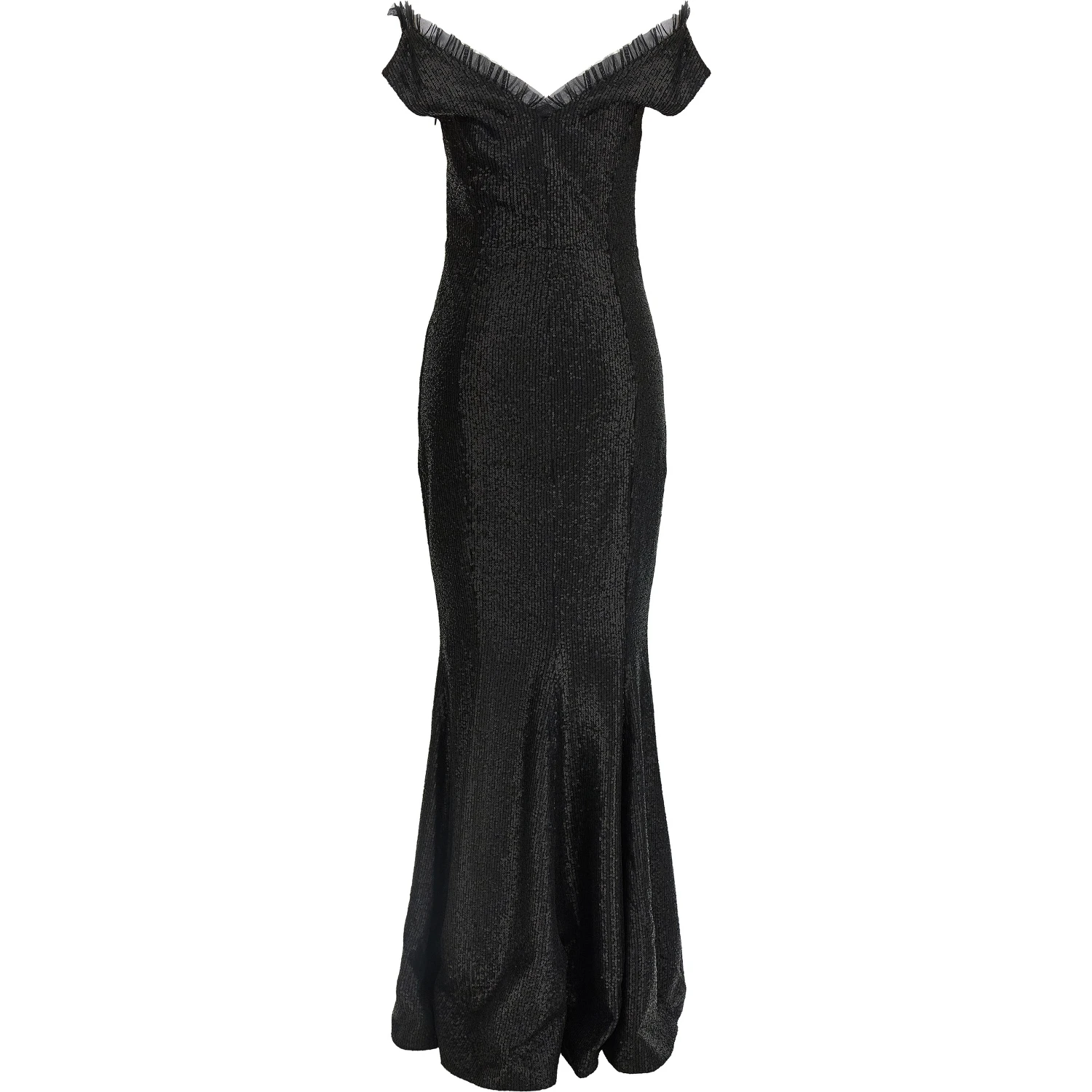 Black Polyester Long Dress