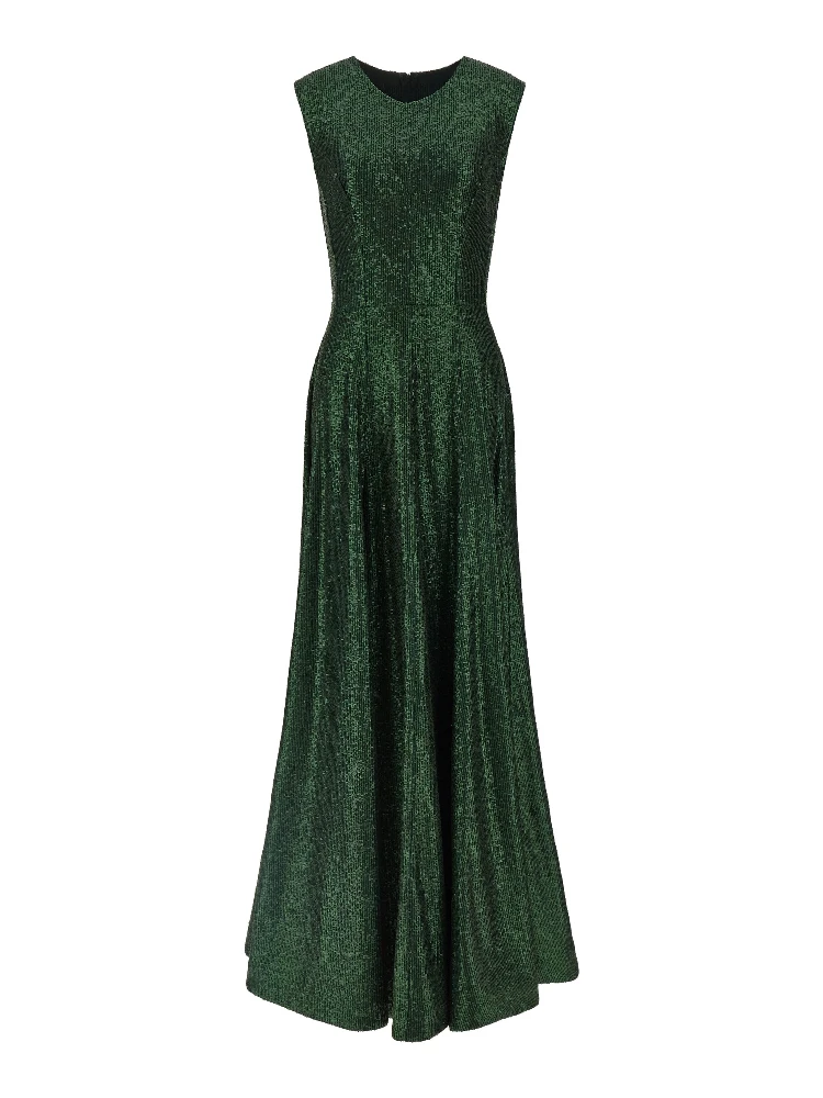 Bicolor Polyester Long Dress