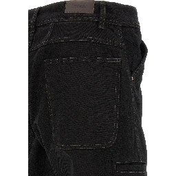 Black Cotton Relaxed Fit Jeans
