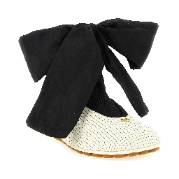 Bicolor Lamb Leather Ballet Flats