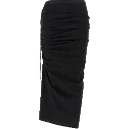 Black Cotton Midi Skirt