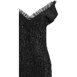Black Polyester Long Dress