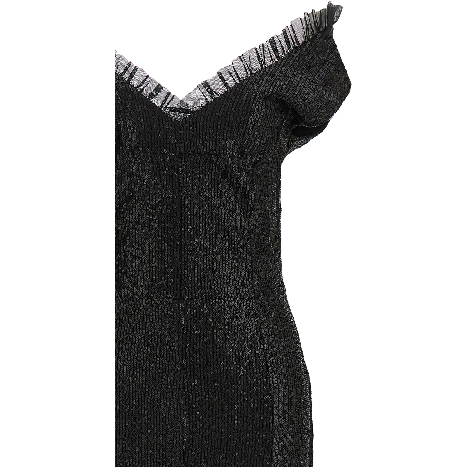 Black Polyester Long Dress
