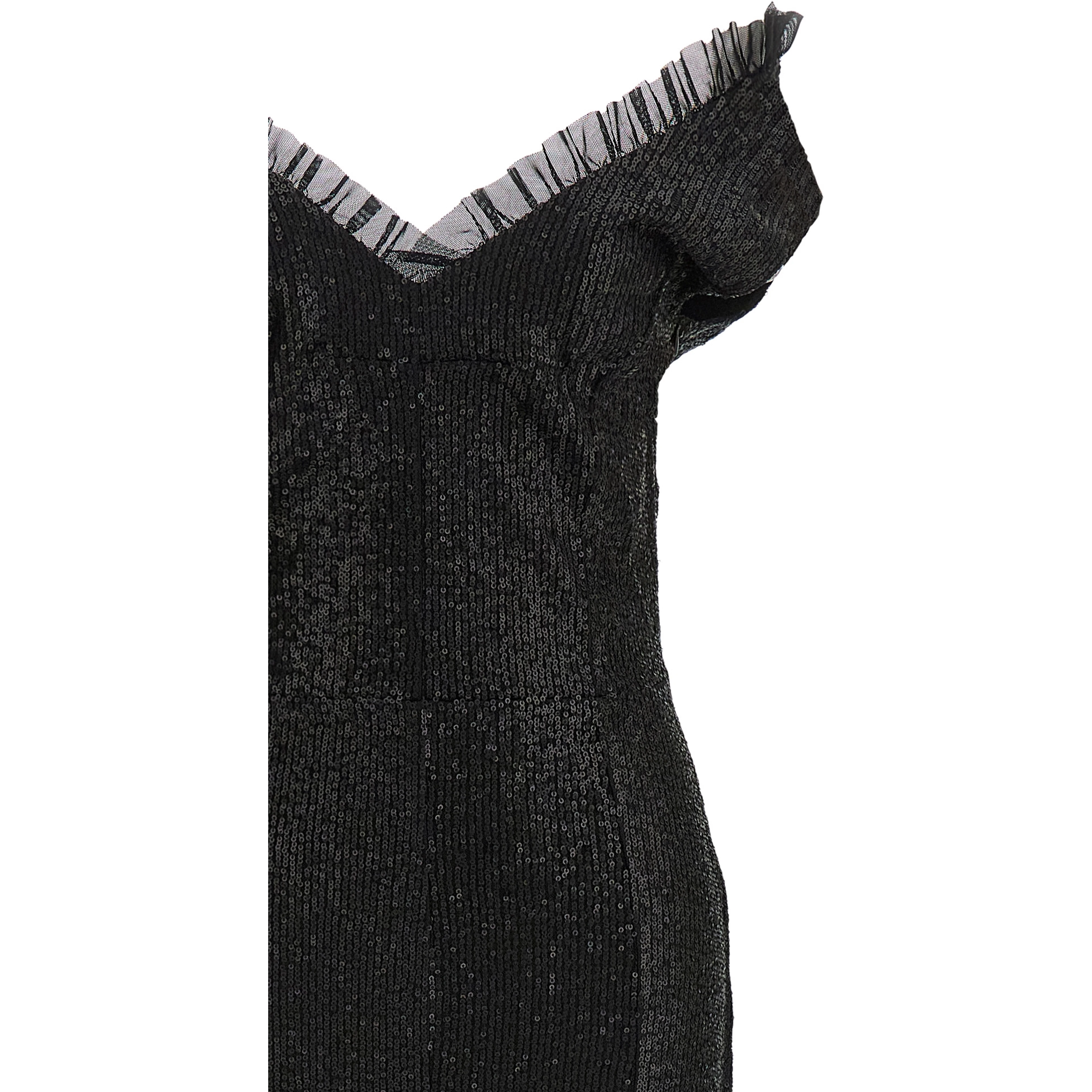 Black Polyester Long Dress