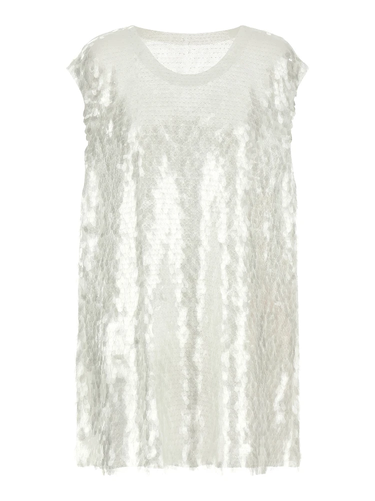 White Polyamide Tank Tops