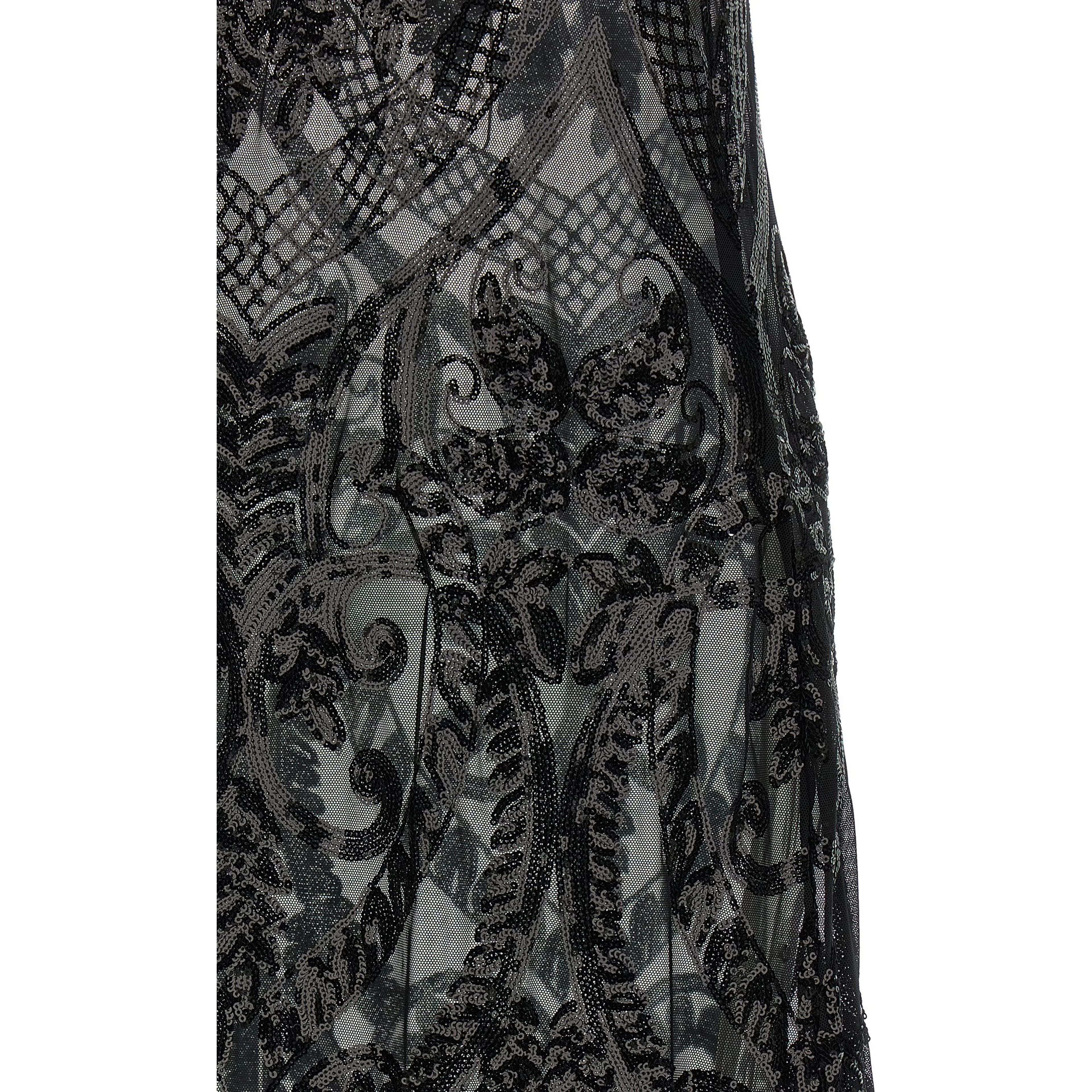 Black Polyester Long Dress