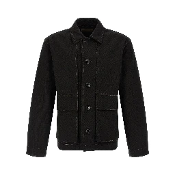 Black Cotton Denim Jacket