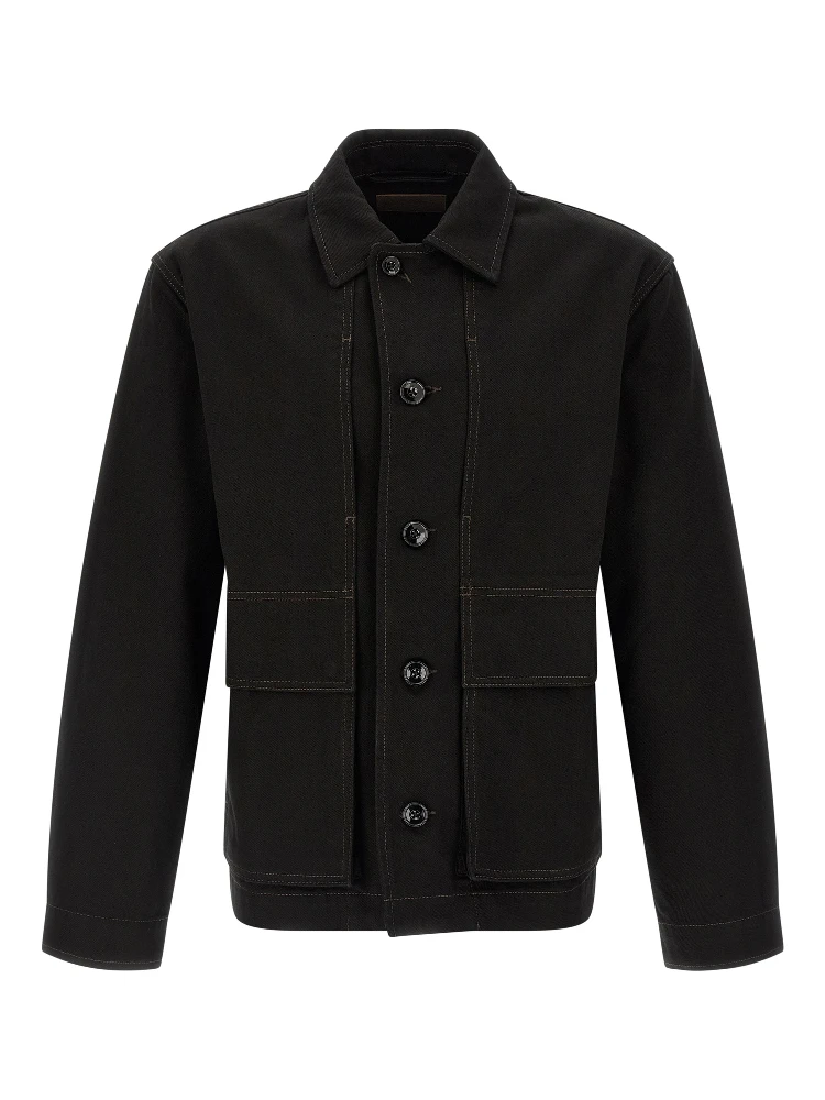 Black Cotton Denim Jacket